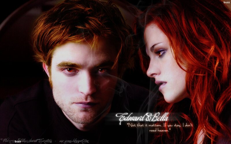 Man and Woman in Profile — Red, Dramatic