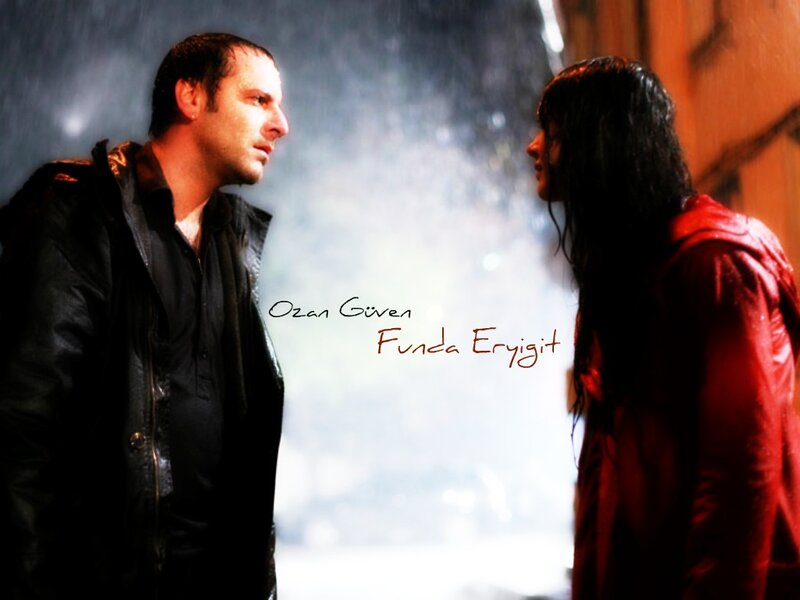 man and woman in rain