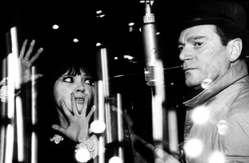 Man and woman in recording studio