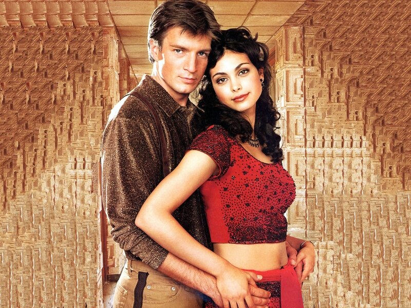 man and woman in red outfit