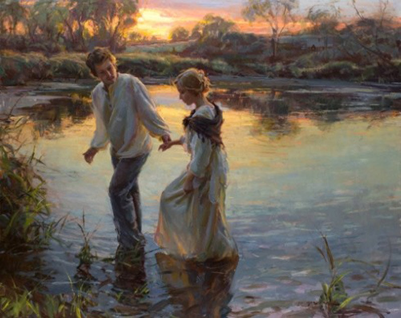 Man and Woman in River