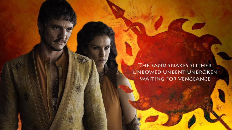 Man and Woman in Robes — Orange, Dramatic