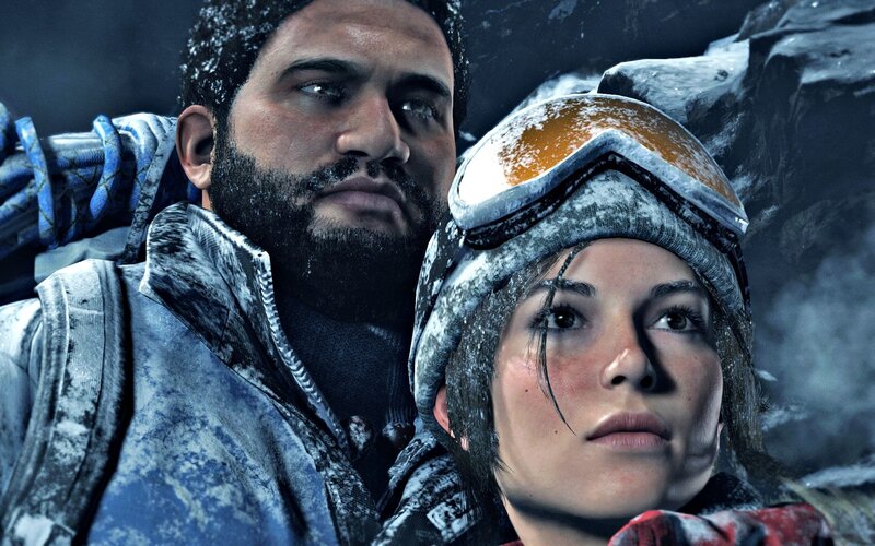 Man and Woman in Snow — Blue, Dramatic, Winter, 3d Render