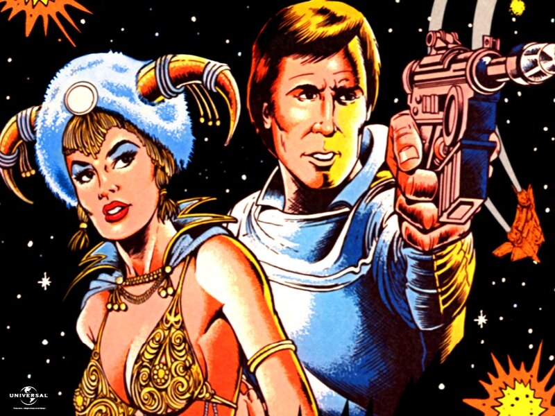 Man and Woman in Space — Blue, Dramatic, Night, Comic