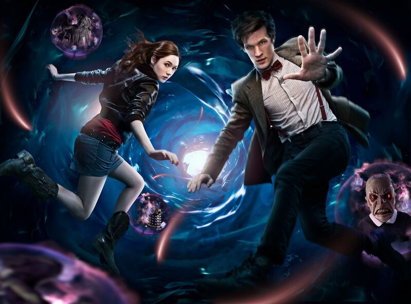 Man and Woman in Space — Blue, Dramatic
