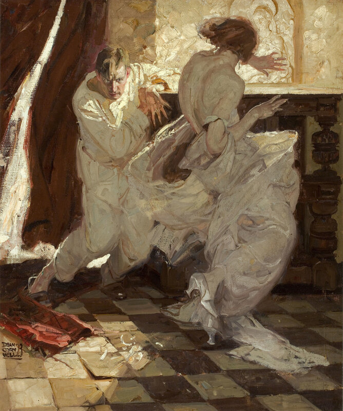 Man and woman in struggle