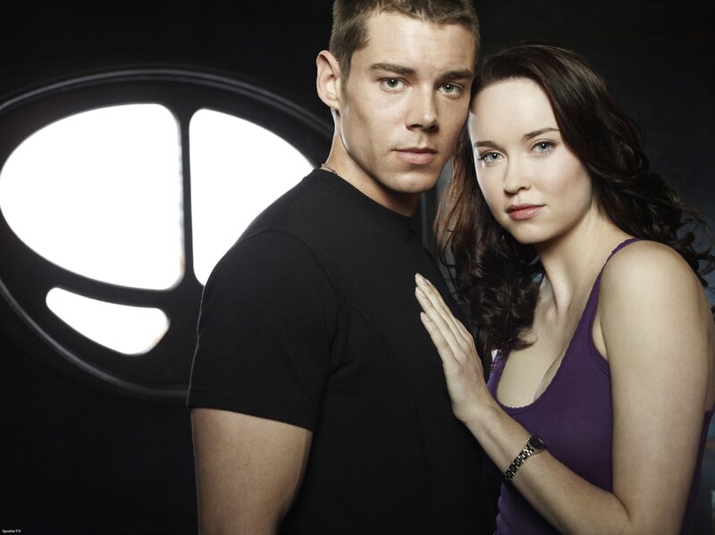 man and woman in studio portrait