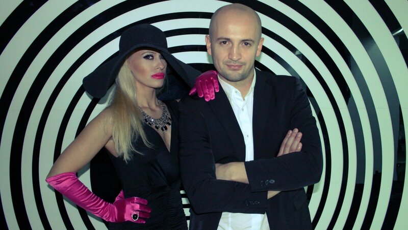 Man and woman in stylish attire