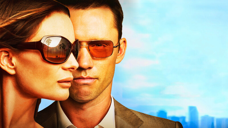 Man and Woman in Sunglasses — Blue, Dramatic