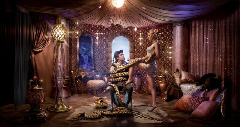 Man and Woman in Tent — Gold