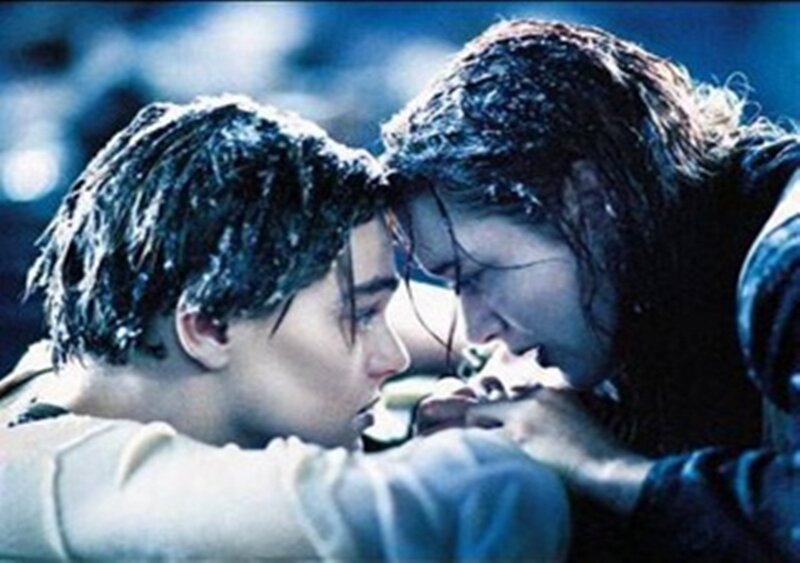 Man and Woman in Water — Blue