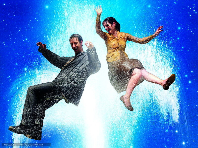 Man and woman in water