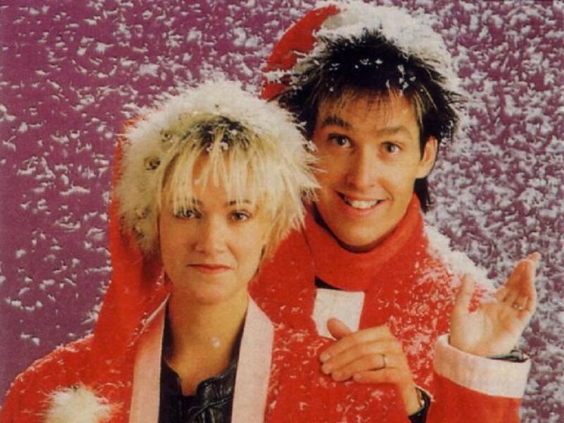 Man and Woman in Winter Clothes — Red