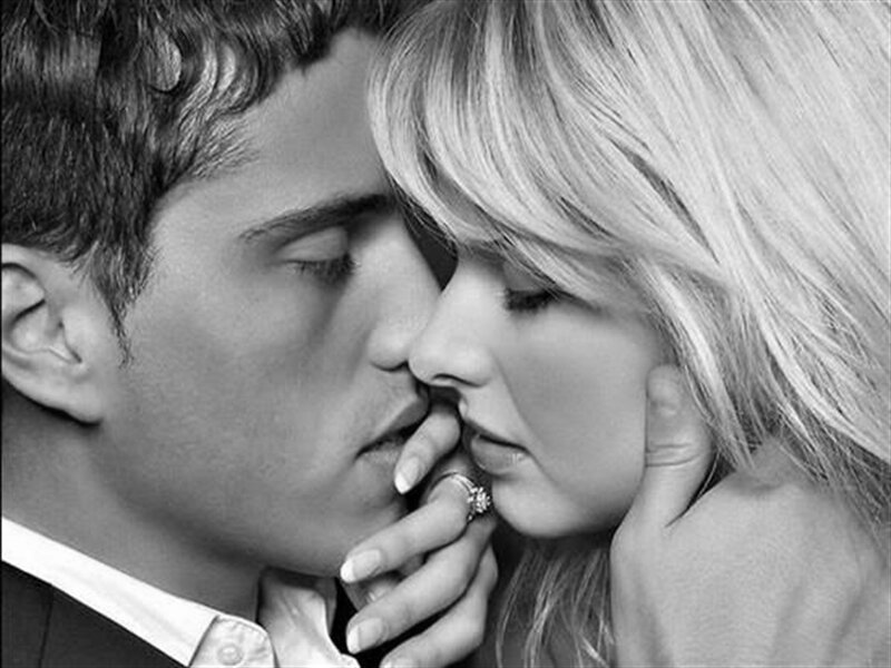 Man and Woman Kissing — Black, Intimate, Photograph, Ring