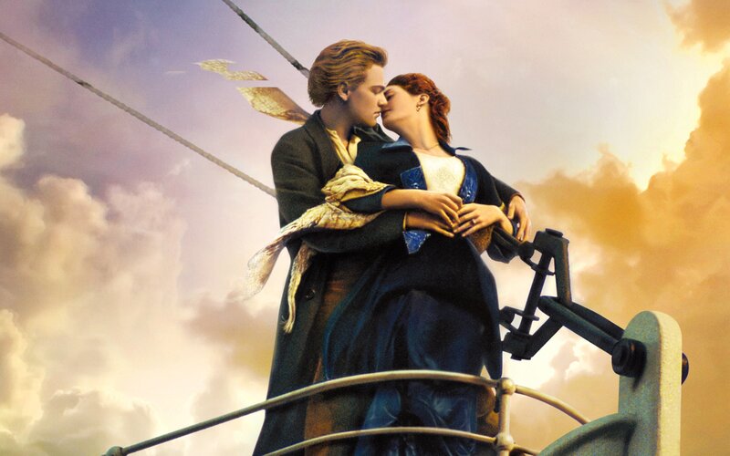 Man and Woman Kissing — Blue, Dramatic, Sunset