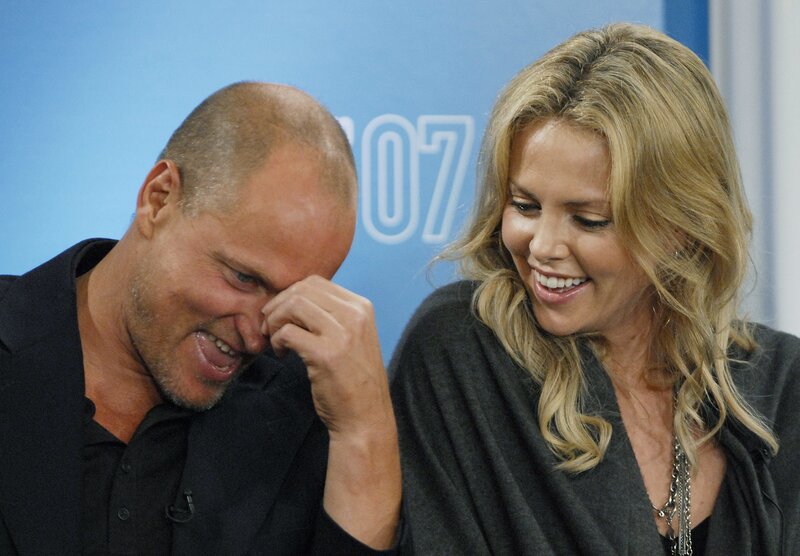Man and woman laughing together
