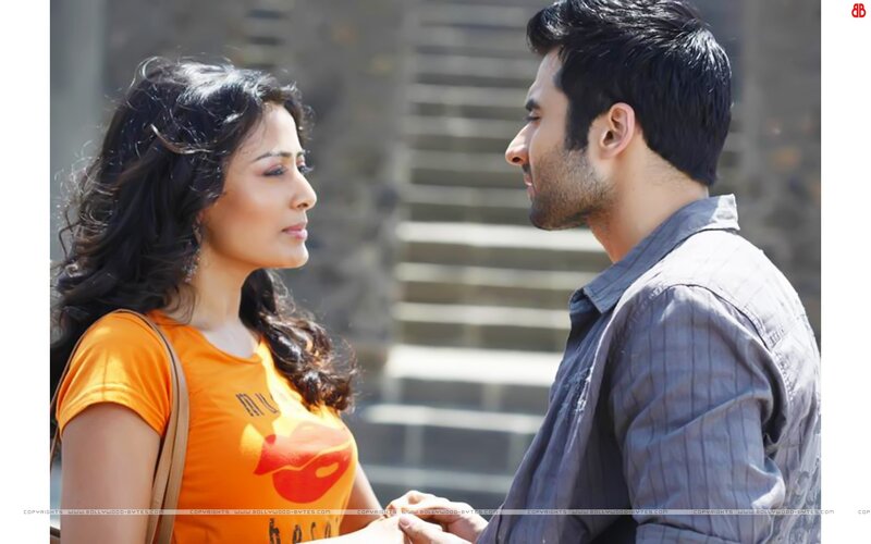 man and woman looking at each other