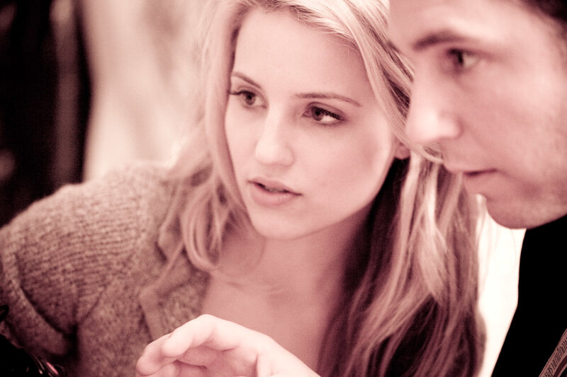 man and woman looking at something