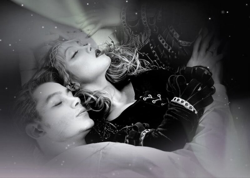 Man and Woman Lying Down — Black, Dramatic