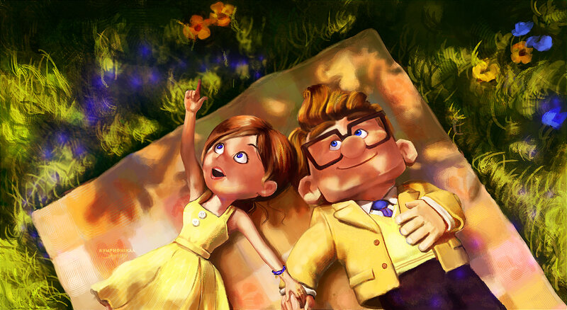 Man and Woman Lying on Blanket