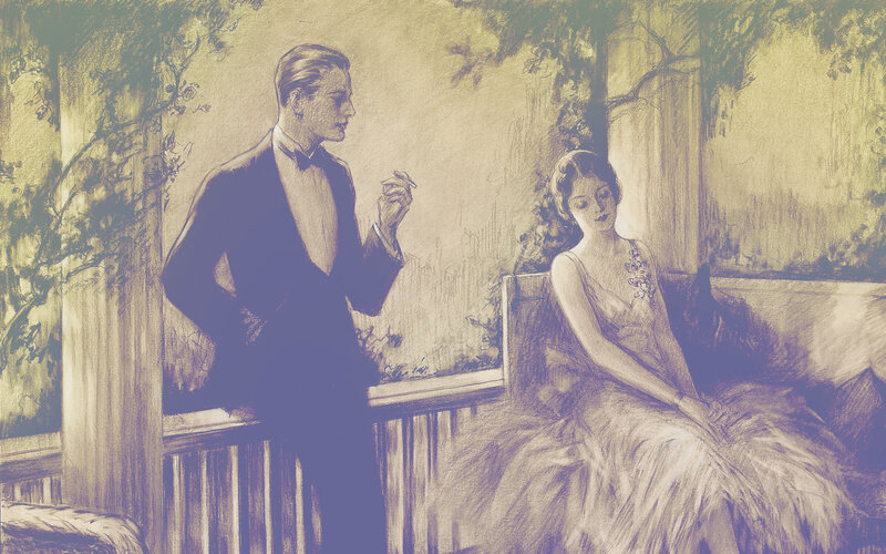 Man and woman on a balcony