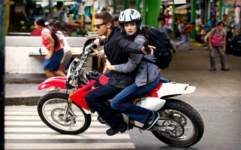 Man and woman on a motorcycle