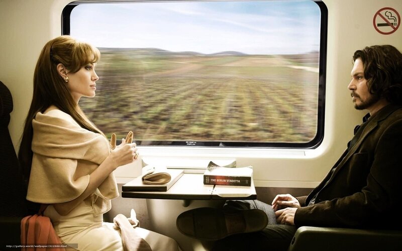 Man and woman on a train
