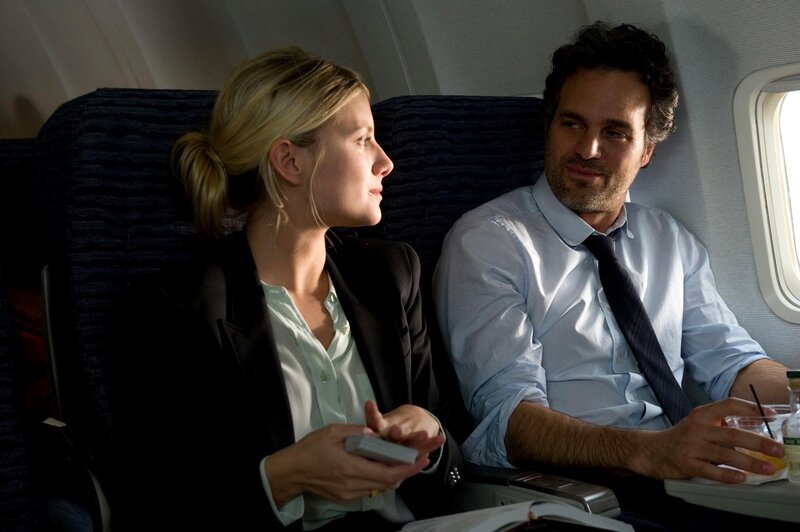 Man and woman on airplane