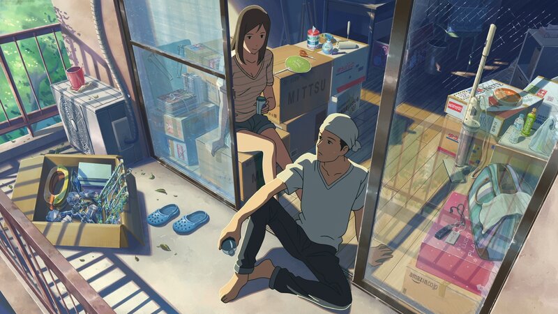 Man and Woman on Balcony — Blue, Calm