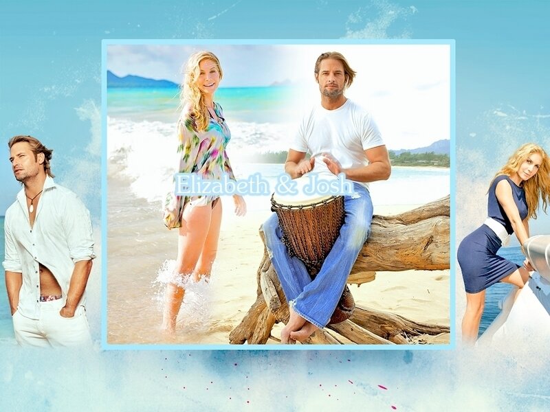 Man and Woman on Beach — Blue, Relaxed
