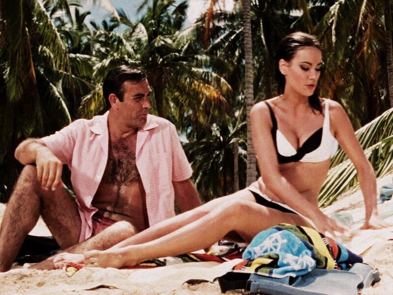 Man and Woman on Beach — White, Relaxed