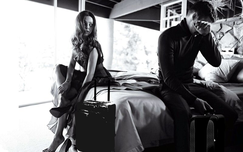 Man and Woman on Bed — Black, Dramatic, Photograph