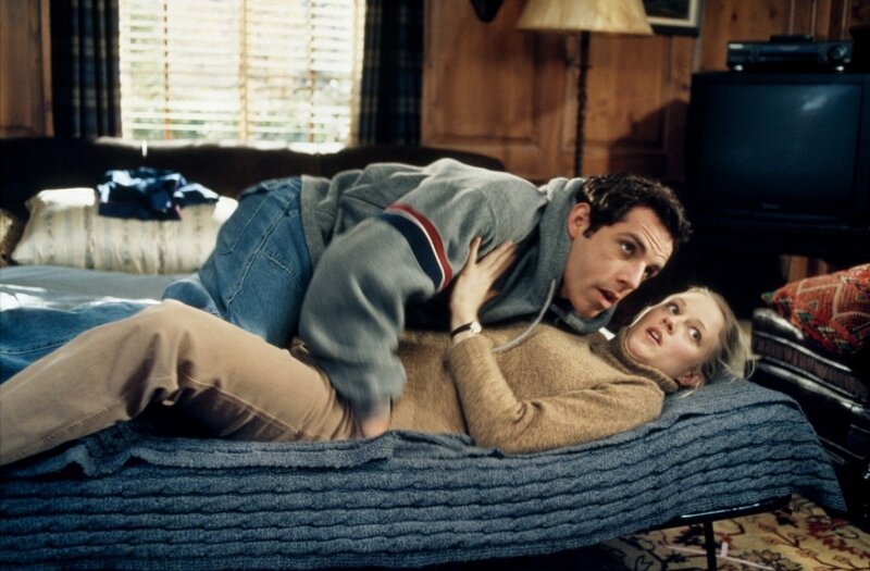 Man and Woman on Bed — Blue