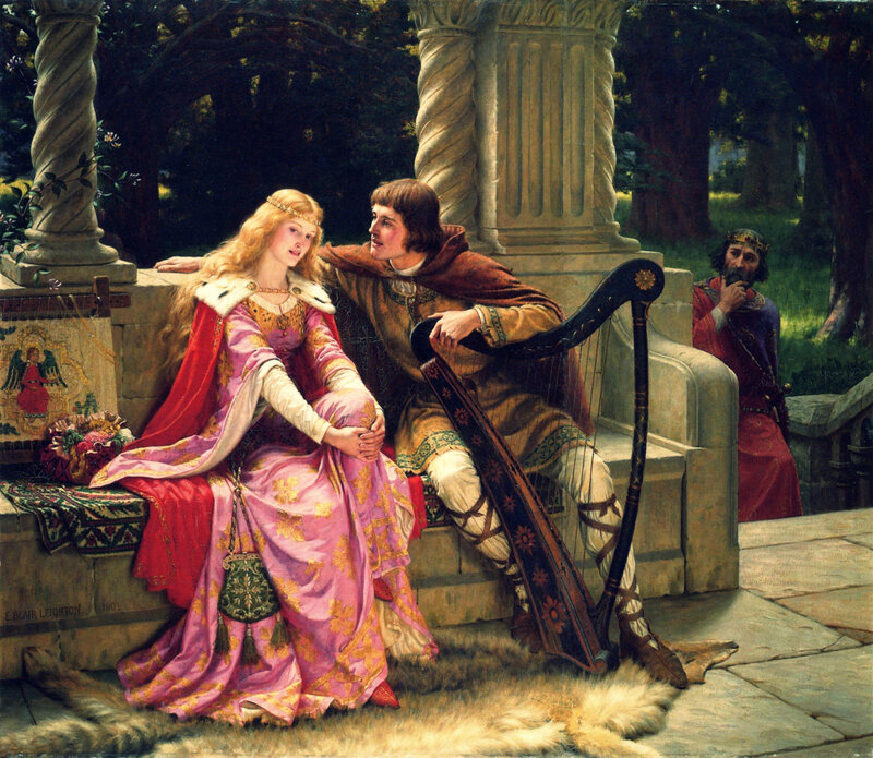 Man and Woman on Bench — Pink