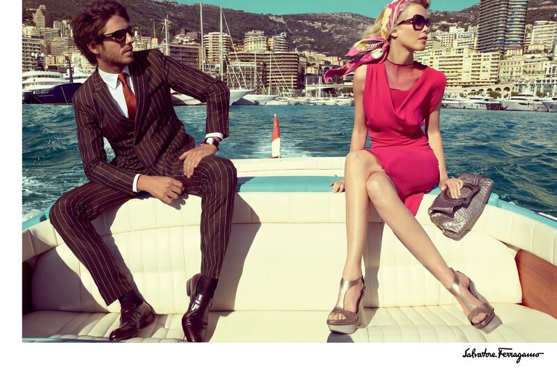 Man and Woman on Boat — White