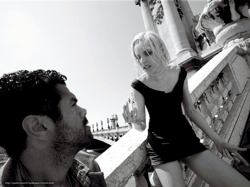Man and Woman on Bridge — Black