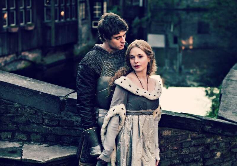 Man and Woman on Bridge — Gray