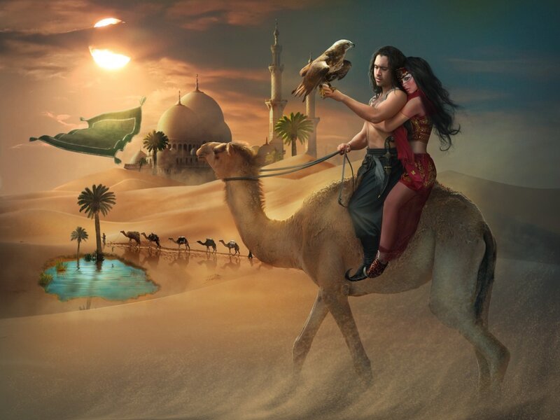 Man and Woman on Camel