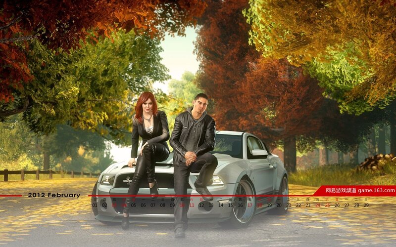 Man and Woman on Car — Green