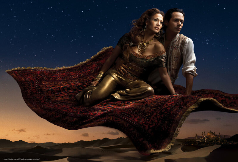 Man and Woman on Carpet — Red, Dramatic