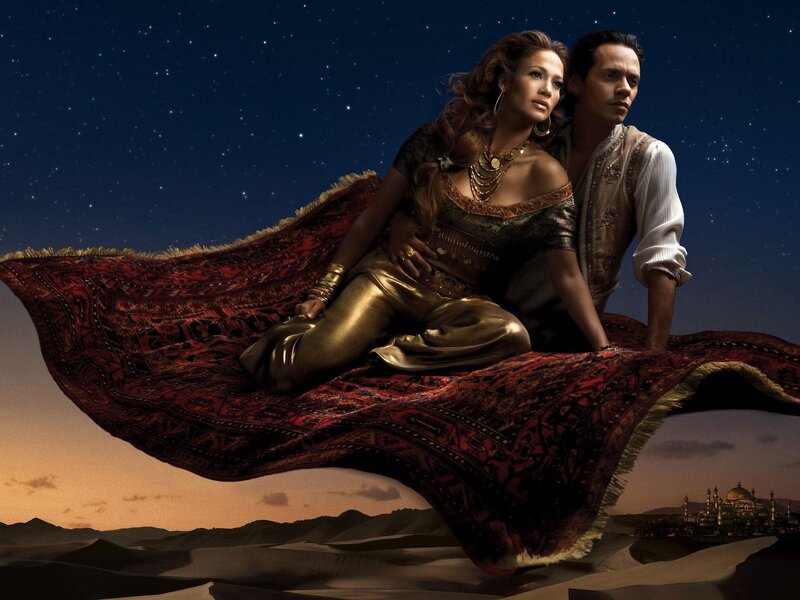 Man and Woman on Carpet — Red