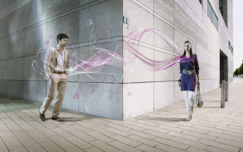 Man and woman on city street