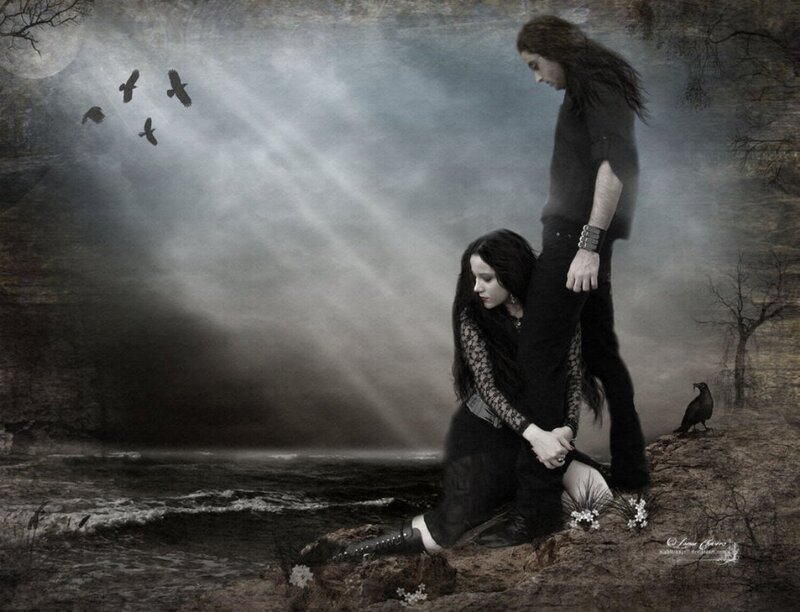 Man and Woman on Cliff