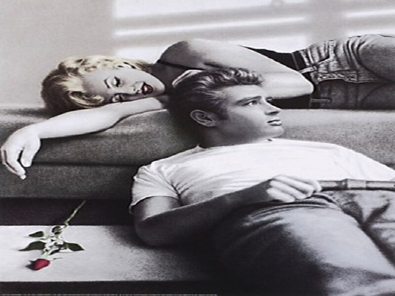 Man and Woman on Couch — Black, Dramatic, Photograph