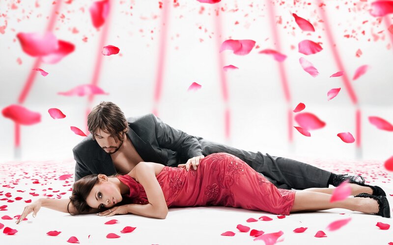 Man and Woman on Floor — Red