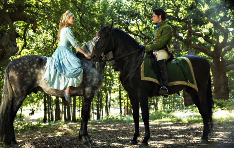 Man and Woman on Horses — Green