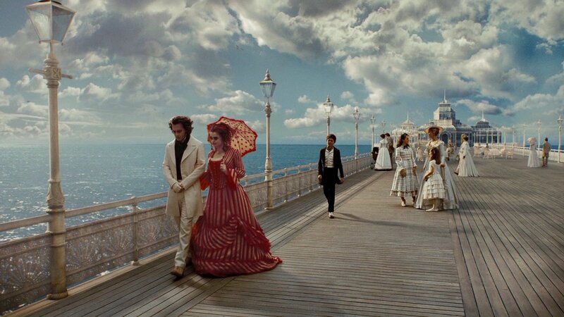 Man and Woman on Pier — Red