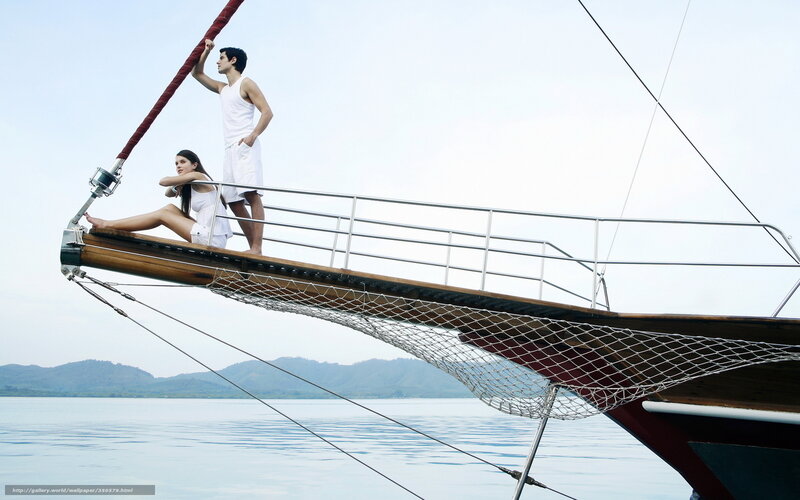 Man and Woman on Sailboat