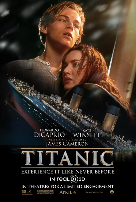 Man and Woman on Ship — Black, Dramatic, Night, Photograph, Leonardo Dicaprio