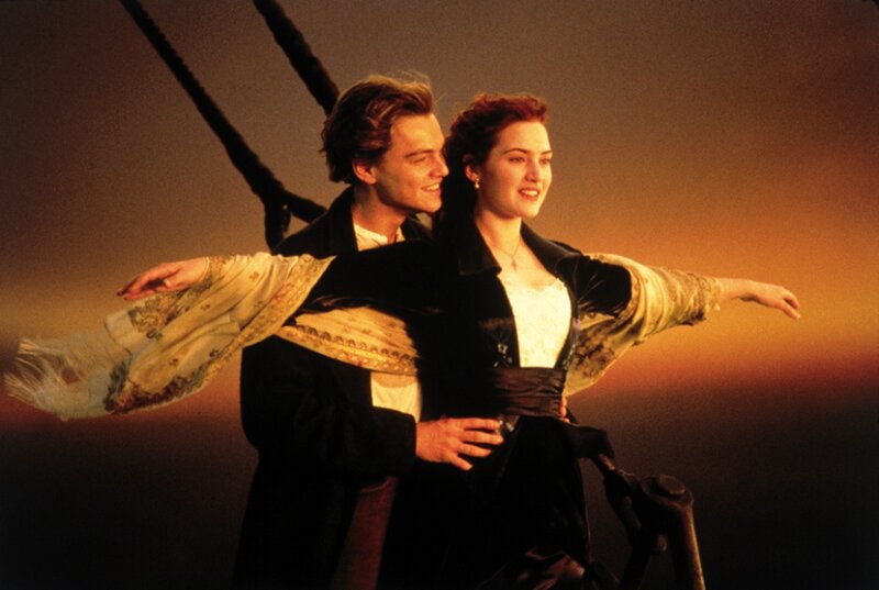 Man and Woman on Ship — Orange, Dramatic
